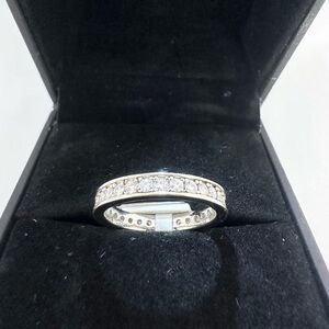 Moissanite Band Channel Set Eternity Ring Wedding Anniversary GRA 18K 925